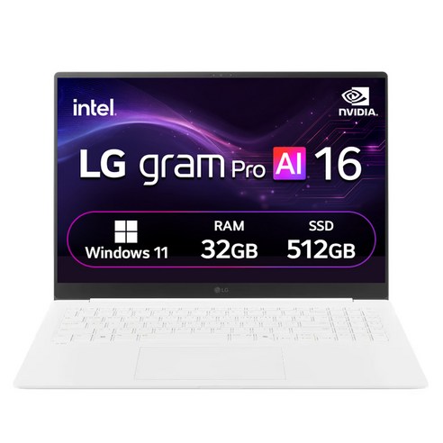 LG전자 2025 그램 프로 AI 16 코어 Ultra5 지포스 RTX 4050, 에센스 화이트, 16Z90TR-SAFWK, 512GB, 32GB, WIN11 Home