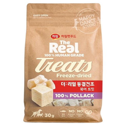 하림펫푸드더리얼 강아지 동결건조 트릿, 북어맛, 30g, 1개