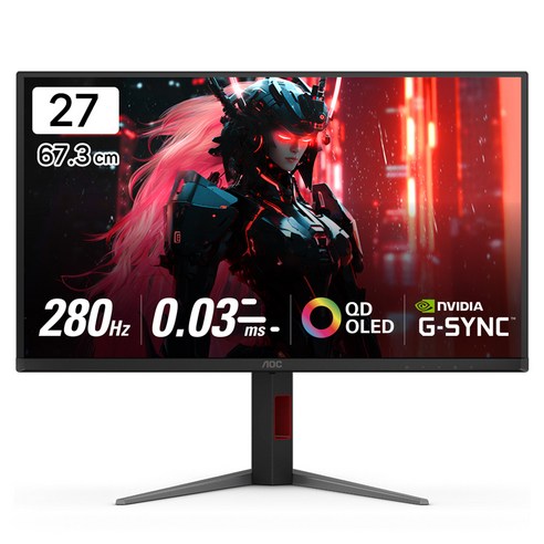 알파스캔 QHD AOC OLED 280Hz HDR 게이밍 무결점 모니터, Q27G4ZD, 67.3cm