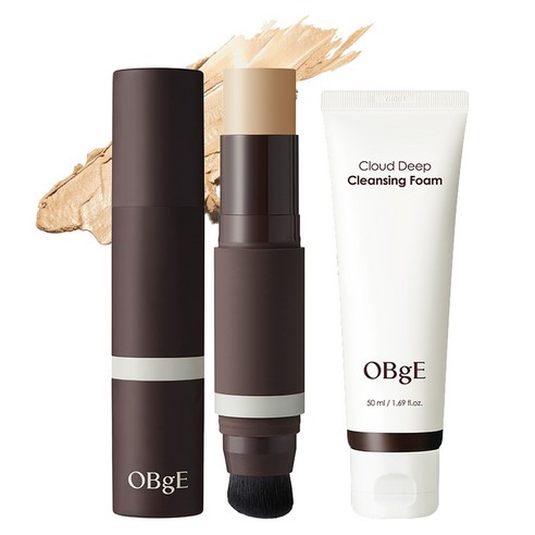 OBge 내추럴 커버 파운데이션 13g + 폼클렌징 50ml 세트, 3호 샌드(파운데이션), 1세트
