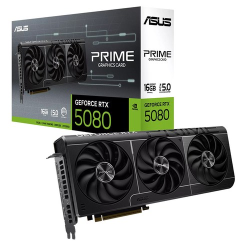 에이수스 PRIME 지포스 RTX 5080 EVO OC D7 16GB 그래픽카드 인텍앤컴퍼니, PRIME-RTX5080-O16G-EVO