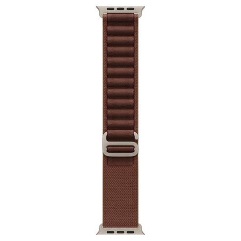 Apple 정품 애플워치 알파인 루프, 버건디 / 내추럴 티타늄, 49mm, Medium, 1개