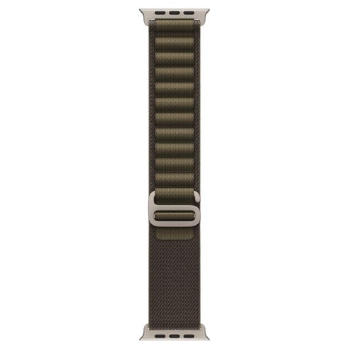 Apple 정품 애플워치 알파인 루프, 다크 올리브 / 내추럴 티타늄, 49mm, Small, 1개
