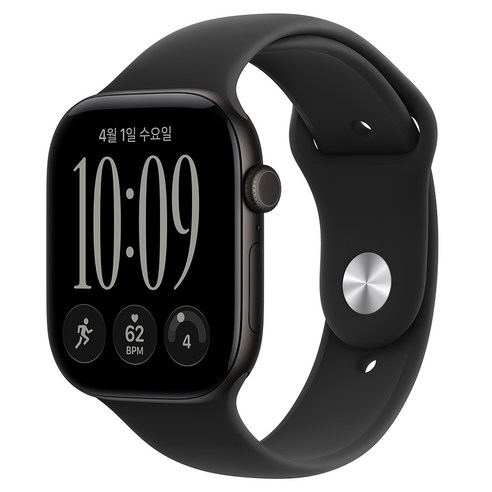 Apple 2026 애플워치 시리즈 12, 블랙, 46mm, GPS+Cellular, 알루미늄, 블랙 스포츠 밴드, M/L