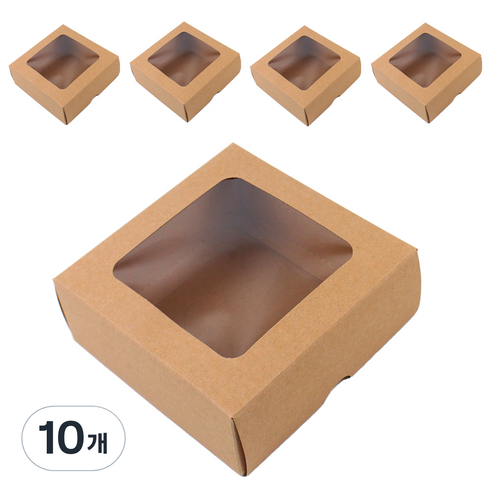 아이엔피 감동 창 기프트 조립식 상자 13호 13 x 13 x 5 cm, 크라프트, 10개
