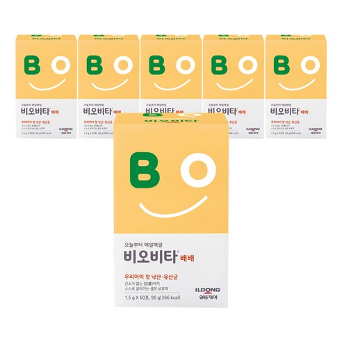 비오비타 배배 유아 낙산균 유산균 분말 스틱, 90g, 6개