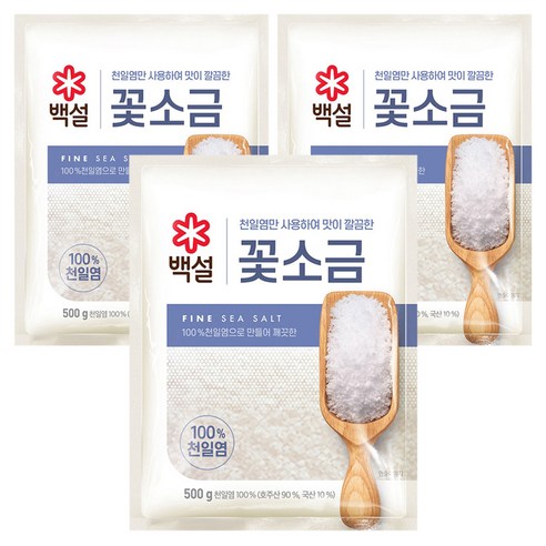 백설 꽃소금, 500g, 3개