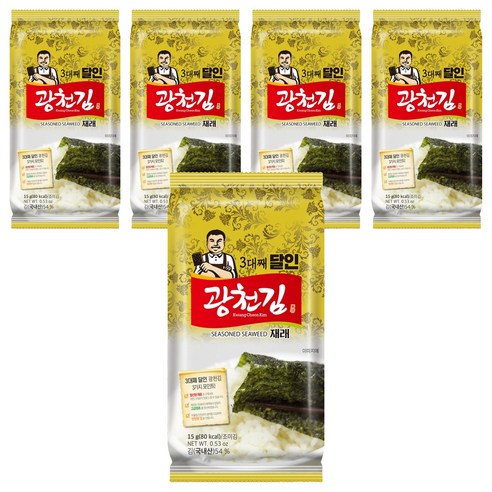 광천김 3대째 달인 재래김, 15g, 5개