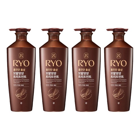 려 홍진단 홍삼 모발영양 트리트먼트 화이트플로럴향, 4개, 820ml