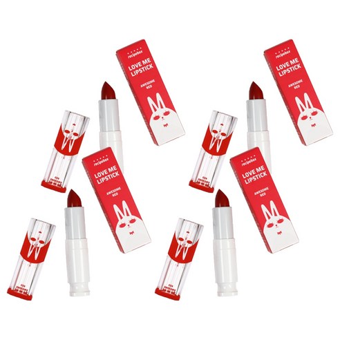 레시피박스 키즈 러브미 립스틱 3.5g, 어썸 레드, 4개