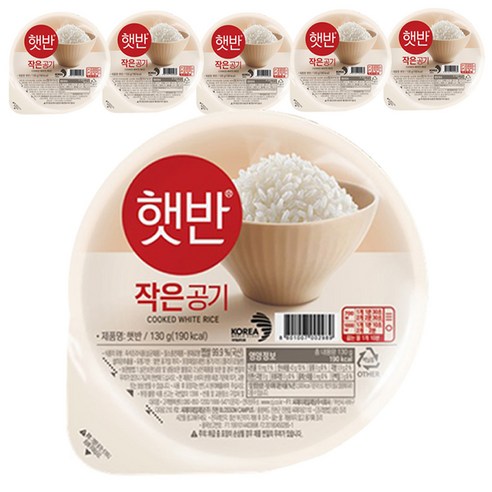 햇반 즉석밥 작은공기, 130g, 6개