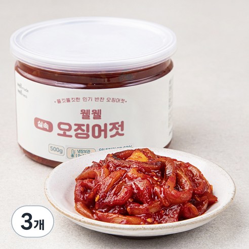웰웰 실속 오징어젓, 500g, 3개