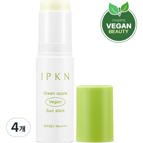 입큰 그린애플 비건 선스틱 SPF50+ PA++++, 10g, 4개