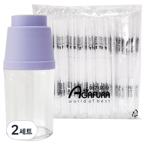 아가프라 스위티 요구르트 빨대컵 80ml + 빨대 240p, 2세트, 퍼플
