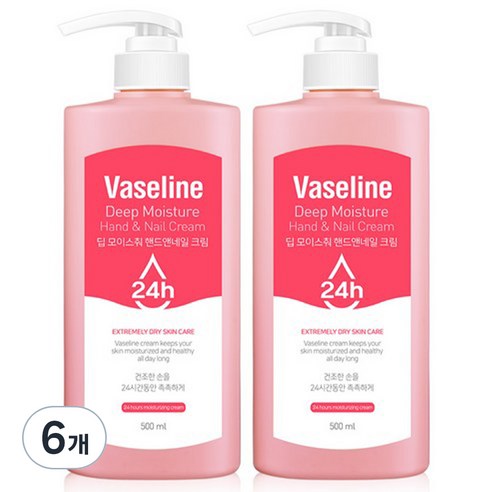 시투와이 바세린 24h 딥 모이스춰 핸드앤네일 크림, 500ml, 6개