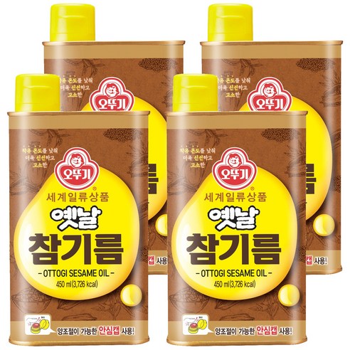 오뚜기옛날 참기름 450ml, 4개