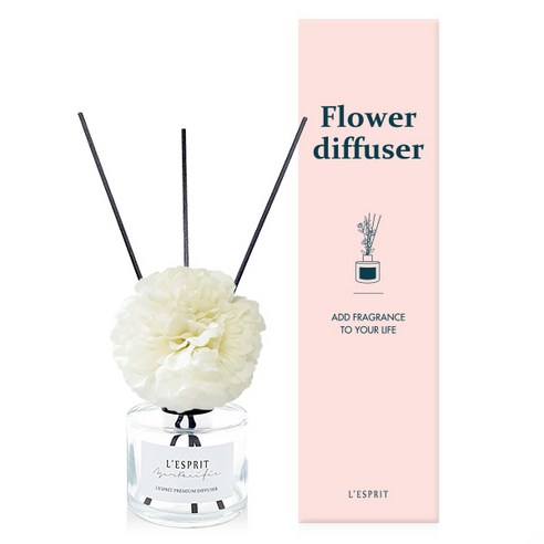 아제르퍼시픽 레스쁘리 로즈팝 지니아 디퓨저세트 화이트 100ml, 피치
