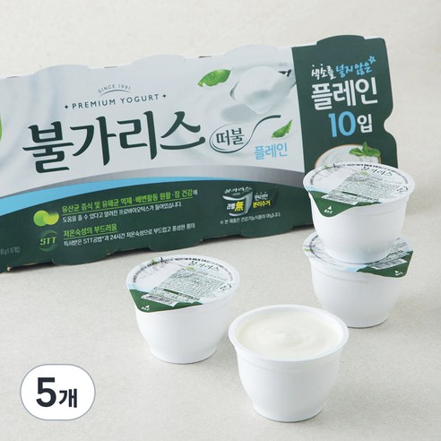 남양유업 떠먹는 불가리스 플레인 요구르트, 85g, 10개입, 5개