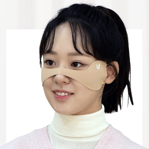 유투스포츠 나비 W 약기모 마스크 MS10, 베이지, 1개
