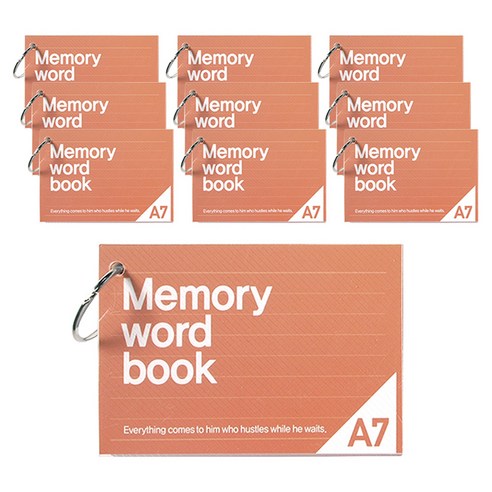 투영디자인 A7메모리링단어장 60매, 오렌지, 10개