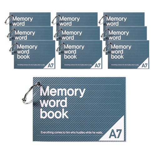 투영디자인 A7메모리링단어장 60매, 피콕그린, 10개