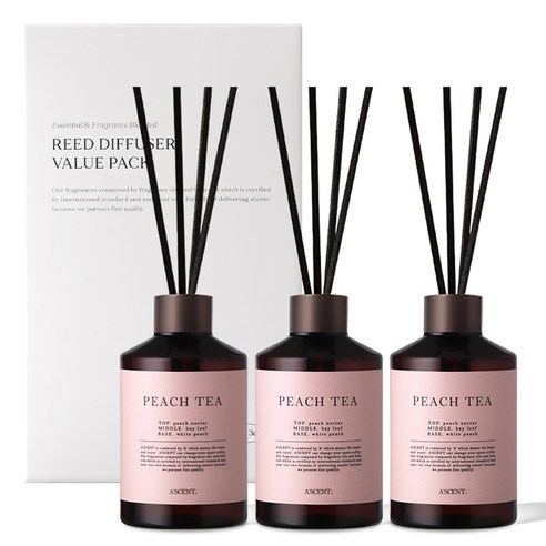 에이센트 네이처 실속형 디퓨저, 피치티, 200ml, 3개