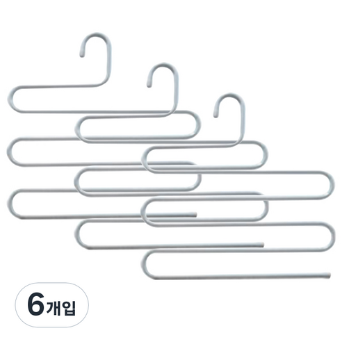 다용도 바지걸이, 화이트, 6개