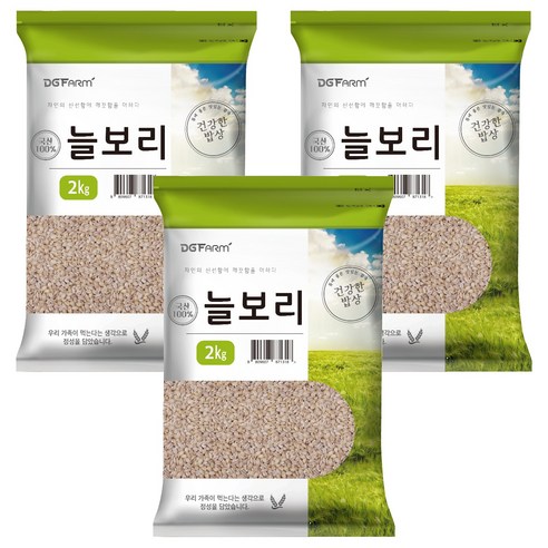 대구농산 국산 늘보리쌀, 2kg, 3개