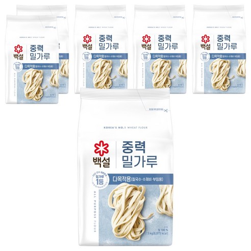 백설 중력 밀가루, 2.5kg, 6개