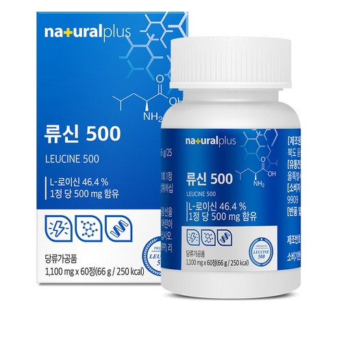 내츄럴플러스 류신 500, 60정, 1개