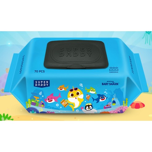 아기상어와 함께하는 썸머 쿨 케어, 슈퍼대디 아기상어 썸머에디션 물티슈