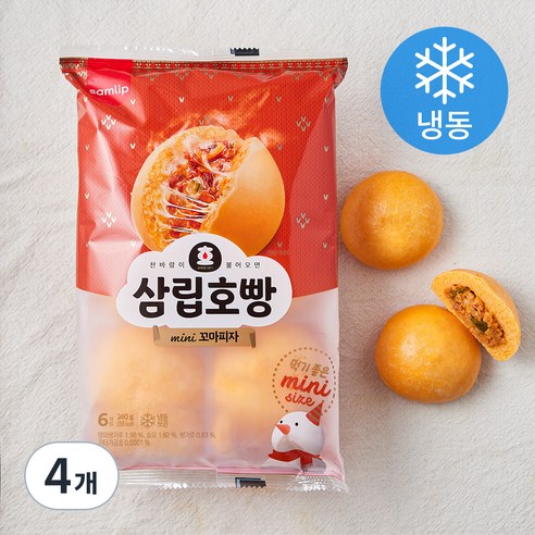 삼립호빵 미니 꼬마피자 (냉동), 40g, 6개입, 4개
