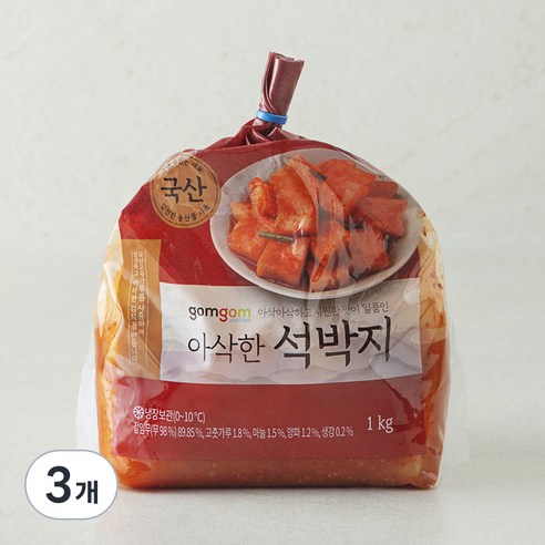 곰곰 아삭한 석박지, 1kg, 3개