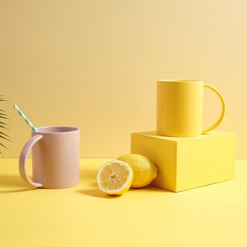 보울보울 국산 볼볼홈파티 빅머그 600ml, 파우더핑크 + 치즈옐로우, 2개
