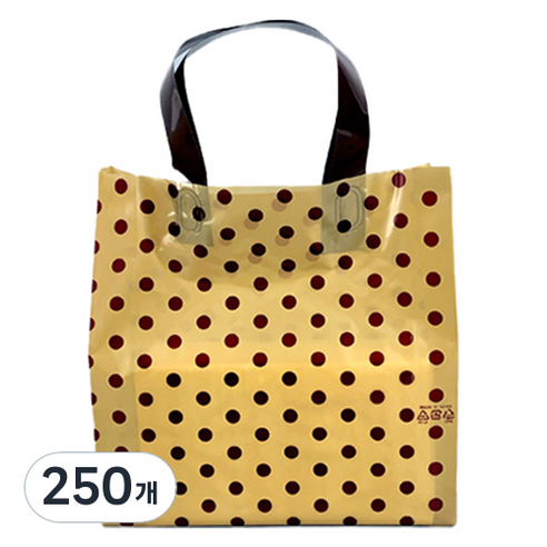 2호 손잡이 비닐봉투 24 x 30+6 cm, 도트골드, 250개