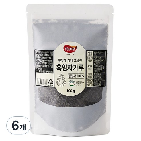 햇님마을 햇빛에 검게 그을린 흑임자 가루, 100g, 6개