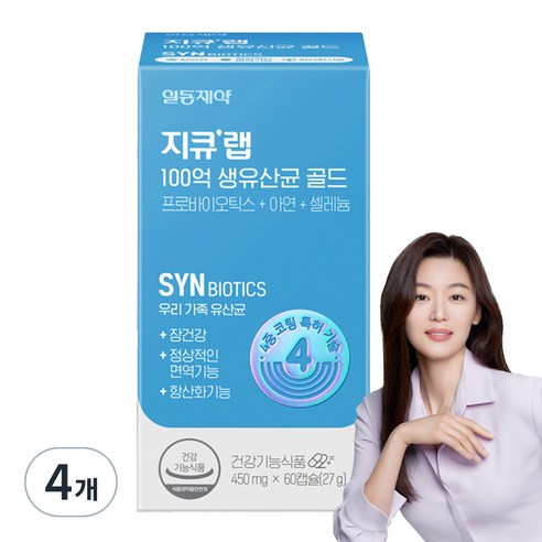지큐랩 100억 생유산균 골드 450mg, 60정, 27g, 4개