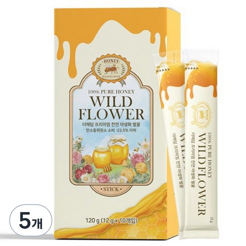 더해담 프리미엄 야생화 벌꿀스틱 10개입, 120g, 5개