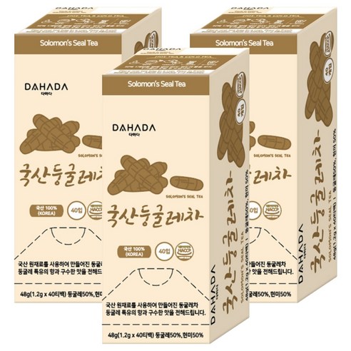 다하다 국산 둥굴레차, 1.2g, 40개입, 3개