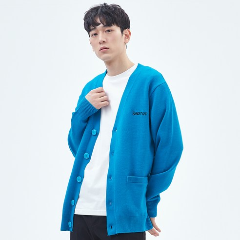 스파오 남성용 자수포인트 오버핏 가디건 SPCK912C09