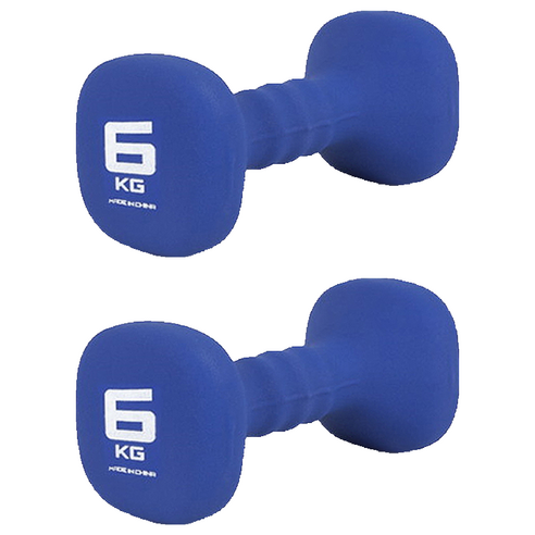 아이워너 네오프렌 사각 아령 블루, 6kg, 2개