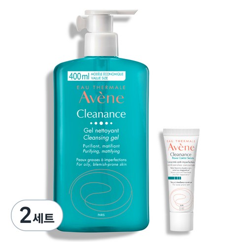 아벤느 클리낭스 약산성 클렌징 젤400ml + 클리낭스 파워 컨트롤세럼 5ml, 400ml, 2세트