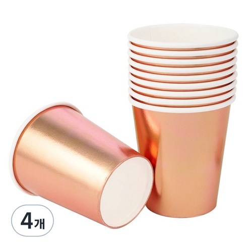 메탈릭 파티컵 로즈골드 240ml, 30개입, 4개