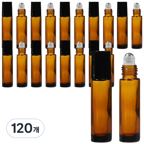 롤온 향수 공병 10ml, 블랙(캡) + 브라운(용기), 120개