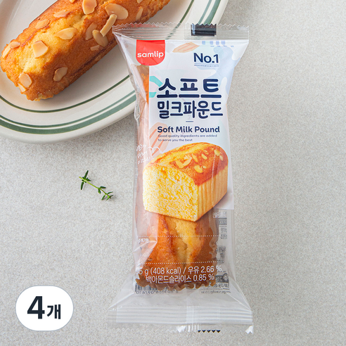 삼립 소프트 밀크파운드, 95g, 1개입, 4개