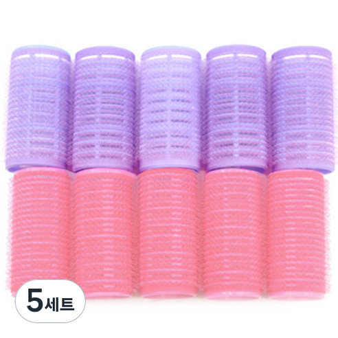 쉬즈라인 찍찍이 헤어롤 대 5p + 중 5p 세트, 혼합색상, 5세트
