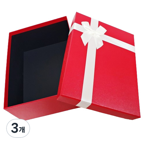 홀마크 리본 직사각형 선물상자 대, 레드, 3개