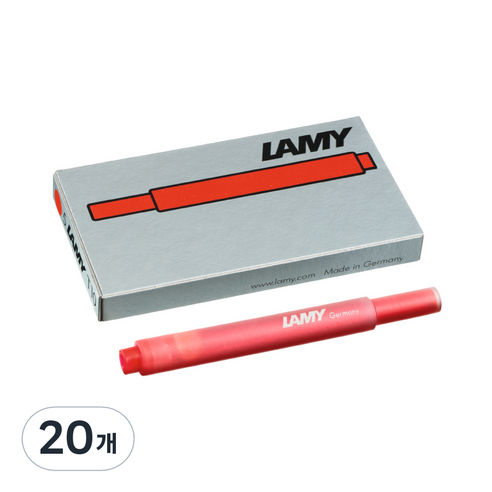 LAMY 만년필용 잉크 카트리지, 레드, 20개