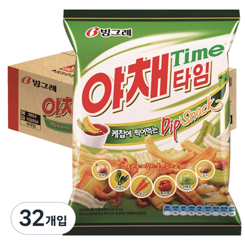 빙그레 빙그레)야채타임 70g, 32개입