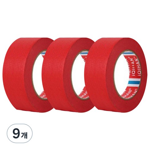 다다 칼라 마스킹 종이테이프 30mm x 15m, 레드, 9개